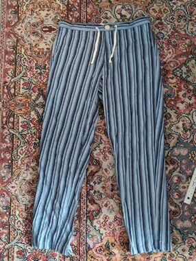 Oliver Spencer Light Blue Striped Men's Lounge Pants